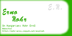 erno mohr business card