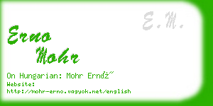 erno mohr business card